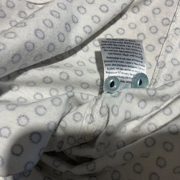 Stone Rose Long Sleeve Button Down 100% Cotton Shirt Size 2 Small Blue White - Picture 10 of 11